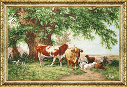 Вышивка МК-112 Стадо под деревьями. 1864